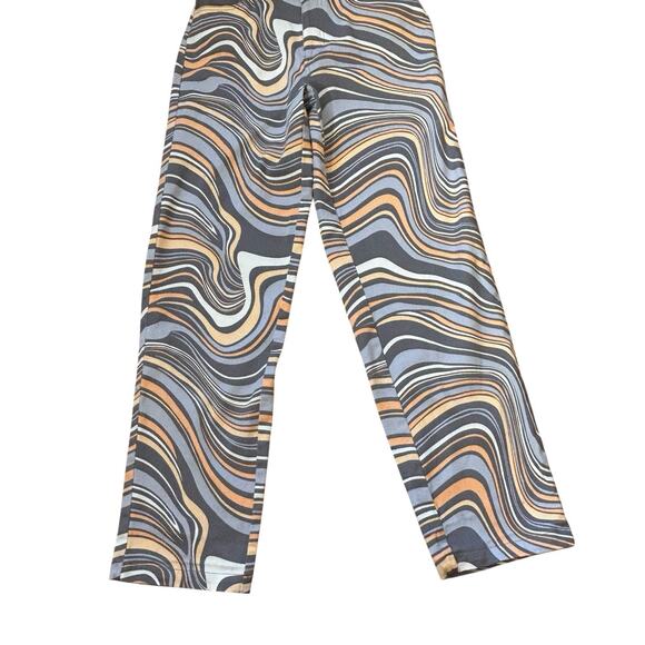 Forever 21 Women’s Allover Abstract Crop Top & Matching Pants Orange Swirls M - Picture 2 of 16